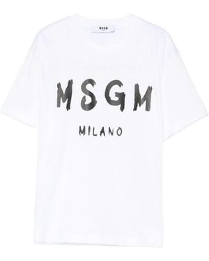 MSGM T Shirt With Logo - White