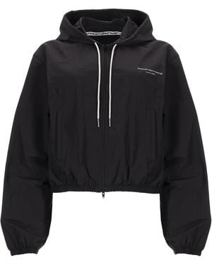 Alexander Wang Giacca Con Cappuccio E Logo - Black