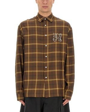 Palm Angels Monogram Shirt - Brown