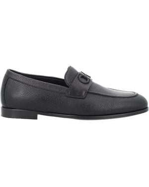 Ferragamo Mocassino Con Fibbia "Gancini" - Gray