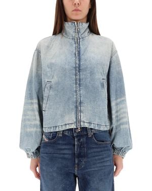 DIESEL Zip Cotton Jacket - Blue