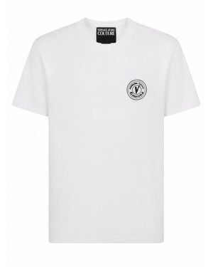 Versace Jeans Couture T-Shirt Con "V Emblem" Ricamato - White