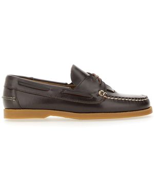 Hereu Calf Leather Boat Moccasins - Brown