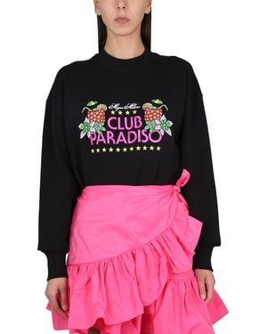 MSGM Sweatshirt With Logo Embossing - Pink
