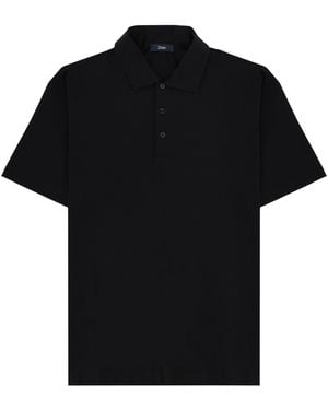 Herno Shirt Collar Polo - Black