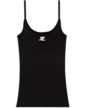 Courreges "Reedition" Knit Tank Top - Black