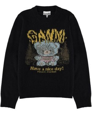 Ganni Maglia "Teddy Forest" - Black