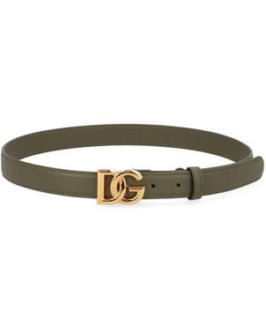 Dolce & Gabbana Logo Buckle Belt - Green