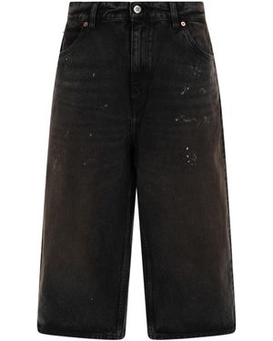 Our Legacy Relaxed Fit Capri Cut Shorts - Black