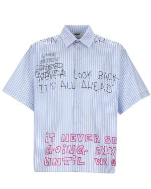 MSGM Camicia Con Stampa - Blue