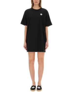 KENZO Abito A Camicia "Boke Flower" - Nero