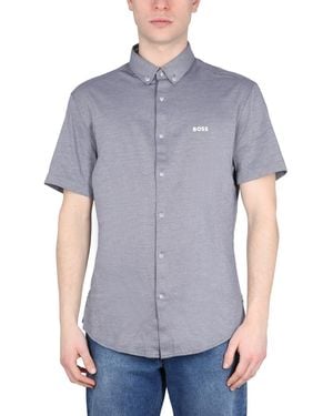 BOSS Shirt With Logo - Gray