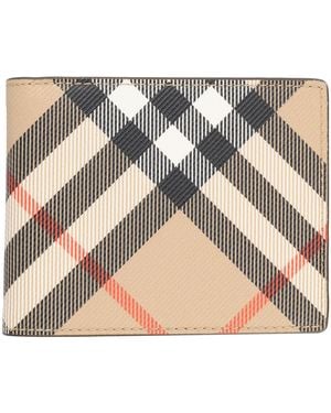 Burberry Portafoglio Bifold Con Stampa Check - Multicolour