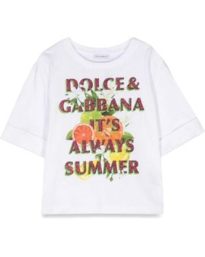 Dolce & Gabbana Short Sleeve T Shirt - White