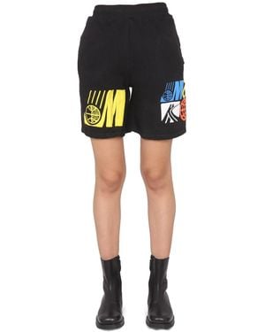 Market Bermuda With Logo Print - Black