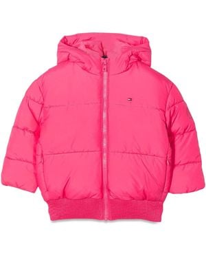 Tommy Hilfiger Hood Branded Puffer - Pink