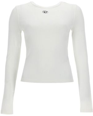 DIESEL Solid Crew Neck Top - White