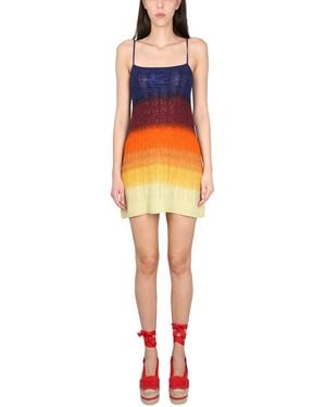 Etro Chic Mini Dress With Thin Epaulettes - Orange