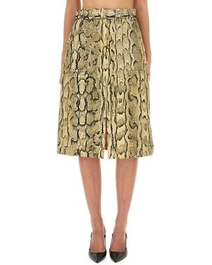 Dries Van Noten Skirt With Animal Pattern - Yellow