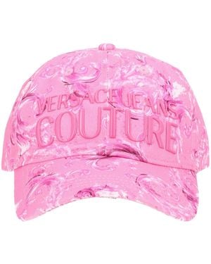 Versace Jeans Couture Cappello Da Baseball Con Stampa E Logo - Pink