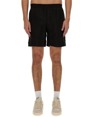 MSGM Short Con Logo - Nero