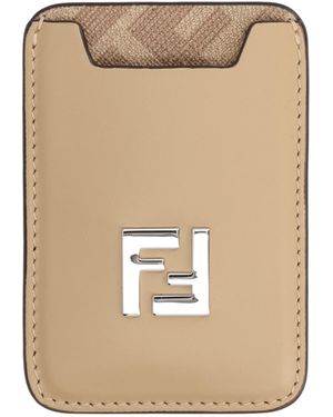 Fendi Card Holder With Logo - Natural