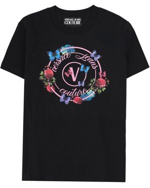 Versace Jeans Couture T-Shirt Con Emblema "Butterfly" - Black