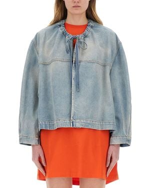 MSGM Relaxed-Fit Oversized Denim Jacket - Blue
