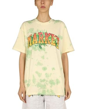 Market Logo Print Cotton Jersey T-shirt - Yellow