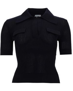 Patou Embroidered Cotton Polo Shirt - Black