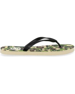 A Bathing Ape Sandalo Infradito Camo - Green