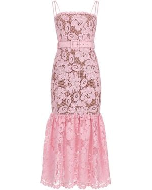 Self-Portrait Abito Midi - Pink
