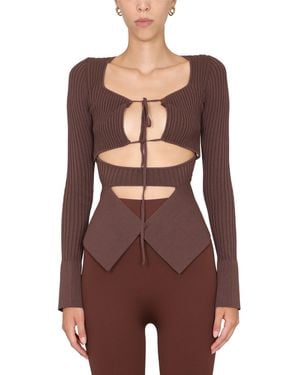 ANDREADAMO Ribbed Tops - Red