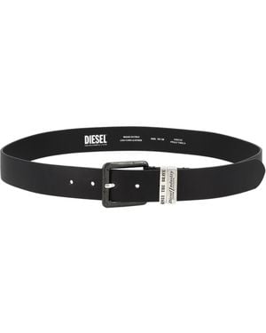 DIESEL Logo Buckle Belt - Black