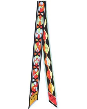 PUCCI Foulard Bandeau Con Mix Di Stampe - White