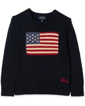 Polo Ralph Lauren Flag Cotton Crewneck Jumper - Black