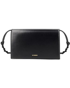 Jil Sander Tangle Wallet With Strap - Black