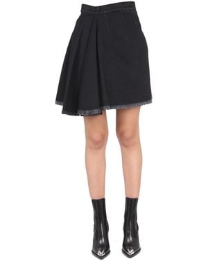 McQueen Asymmetrical Mini Skirt - Black