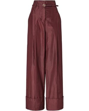 Fendi Belted Trousers - Red