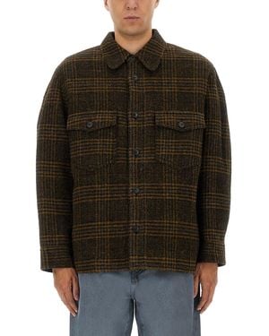 Isabel Marant Plaid Wool Jacket With Boxy Silhouette - Black