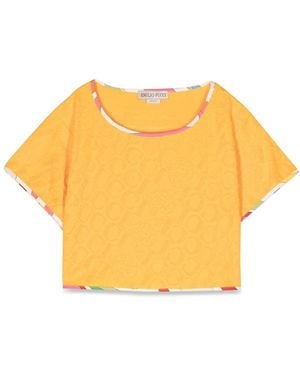 PUCCI Cropped T Shirt - Yellow