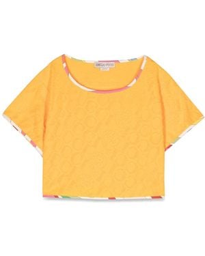 Emilio Pucci Cropped T-Shirt - Yellow