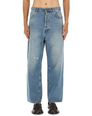 Moschino Light Wash Cotton Denim Jeans - Blue