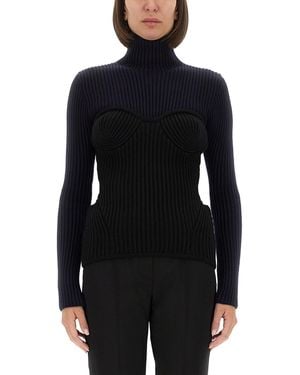 Jean Paul Gaultier Slim-Fit Corset Design Top - Black