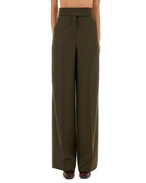 Max Mara Tailored Flat Front Trousers - Green