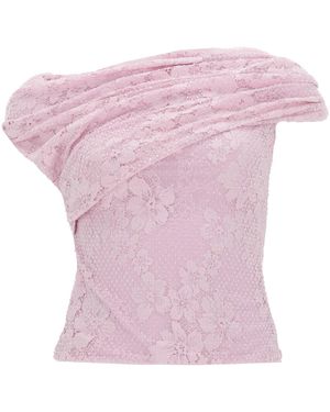 Self-Portrait Polyamide Top - Pink