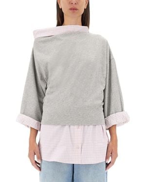 Dries Van Noten Cotton Shirt Sweatshirt - Grey