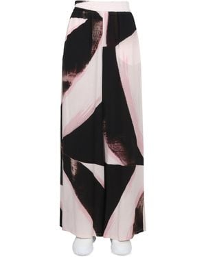 McQueen PANTALONE GRAFICO IN SETA BRUSHSTROKE - Nero
