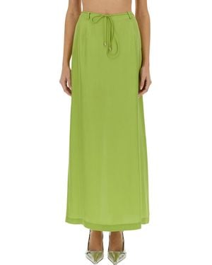 Alysi Long Silk Skirt - Green