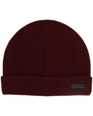 Emporio Armani Berretto Con Bordo A Coste - Red